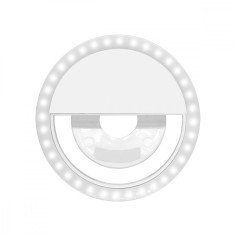 Selfie Ring Light LED, Anpro, telefon mobil smartphone tableta, contine acumulator si cablu USB, incarcare micro USB 5V, alb