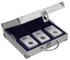 Valiza Aluminiu SAFE 24 Monede Gradate NGC PCGS, Cutie Colectie Monede Certificate, 25x21.5x7cm