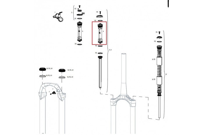 Cartus compresie furca rockshox xc30 b3-b4 (2018-2020)/judy tk b1 Ultimate FactoryBikes