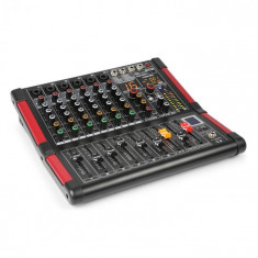 Power Dynamics PDM-M604, mixer muzical, 6 intrari de microfon, procesor multi-fx 24-biti foto