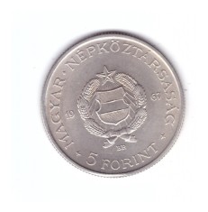 Moneda Ungaria 5 forint / forinti 1967, stare buna, curata