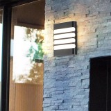 Aplica LED Exterior Raisa 18W 3000K Neagra, Design Geometric