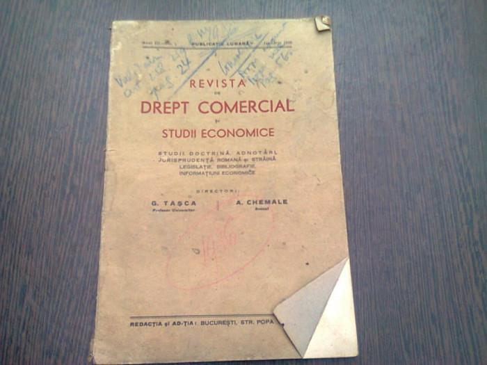 REVISTA DE DREPT COMERCIAL SI STUDII ECONOMICE NR.1/1936