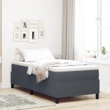 VidaXL Pat cu arcuri cu saltea gri &icirc;nchis 80x200 cm țesătură de corduroy