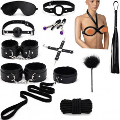 Set BDSM Complete Me 12 Piese, Negru, Guilty Toys