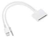 Cablu adaptor compatibil Iphone tip Lightning 8 pini si Audio Jack 3.5mm tata la 30 pini mama, pentru Iphone 5/6/7/s/c/plus, Ipad, Ipod, pentru iOS 8, Active