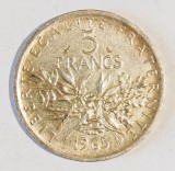FRANTA 5 FRANCI 1965 SEMANATOAREA ARGINT AUNC UNC ( CITITI VA ROG DESCRIEREA ENUNTUL )