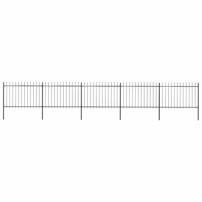 vidaXL Gard de grădină cu v&amp;acirc;rf tip suliță din oțel 892,5x120 cm, negru foto