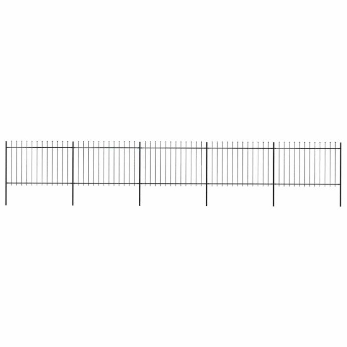 vidaXL Gard de grădină cu v&acirc;rf tip suliță din oțel 892,5x120 cm, negru