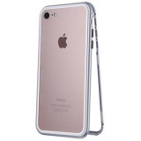 Husa Apple iPhone 7 Magnetica 360 grade Silver spate sticla securizata premium