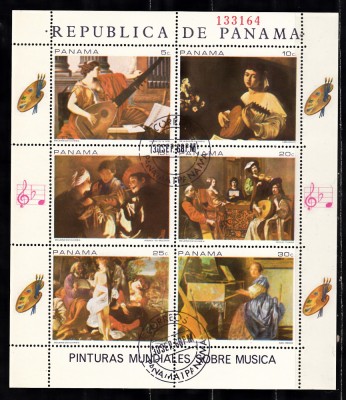 A10 QC 43 - Colita foarte veche - Panama - arta - picturi - bloc foto