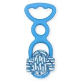 TPR jucărie pentru c&acirc;ini cu nod din bumbac - albastră 20cm, PET NOVA