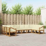 vidaXL Set de canapea cu pernă 10 pcs Natural și Crem 3367068