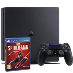 Consola SONY PlayStation 4 Slim 500 GB SH, Jet Black + joc Marvels Spider-Man (Second Hand) foto