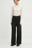 Hollister Co. pantaloni femei, culoarea negru, drept, high waist, KI356-4145