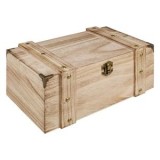 Cufar Decorativ din Lemn Natural cu Accente Metalice, 26x16.5x11cm, CMCLASS