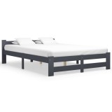 vidaXL Cadru de pat, gri &icirc;nchis, 180x200 cm, lemn masiv de pin