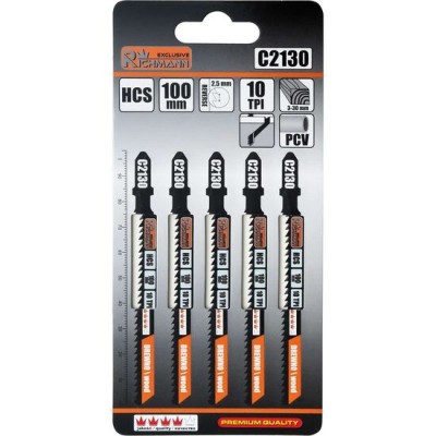 Panza, lama, fierastrau pendular, pentru lemn, HCS, prindere tip T, dinti orientati invers, 10 TPI, set 5 buc, 100 mm, Richmann Exclusive foto