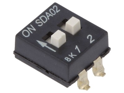 DIP-SWITCH 2 secțiuni ON-OFF 24VDC foto