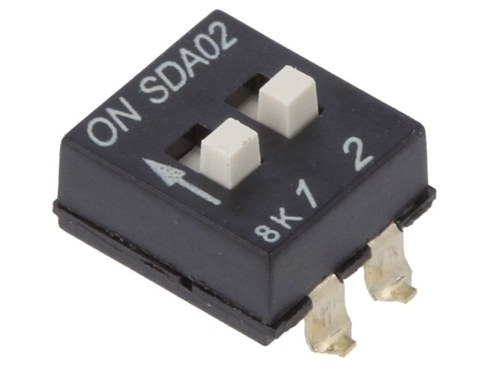 DIP-SWITCH 2 secțiuni ON-OFF 24VDC