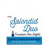 Cumpara ieftin Rezerve Splendid pentru stilouri - cerneala albastra si neagra, set de 6