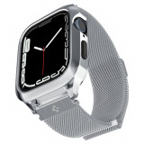 Curea Spigen Metal Fit Pro pentru Apple Watch 4/5/6/7/8/9/SE (44/45 mm) Argintiu, Silicon