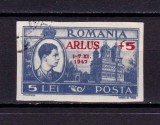 ✅RO 1947 LP 222 ARLUS ( supratipar pe 5 Lei - Regele Mihai I - vederi - Curtea de Arges ) , guma fara sarniera , stampila de complezenta