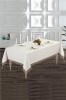 Fata de Masa Alba Brodata cu Ciucuri 140x180 cm Poliester Elegant Decorativa Rezistenta