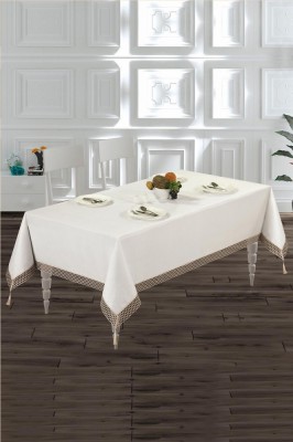 Fata de masa alba cu broderie si ciucuri , 140x180 cm foto