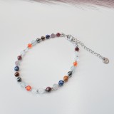 Bratara reglabila argintie cu cristale - zodia Taur