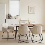 Cumpara ieftin Scaune de dining 6 buc. Catifea Crem 59 x 56,5 x 86 cm
