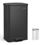 SONGMICS Cos de gunoi din otel, cu pedala si soft-close, saci gunoi inclusi, 40 litri, negru Household NewTrend