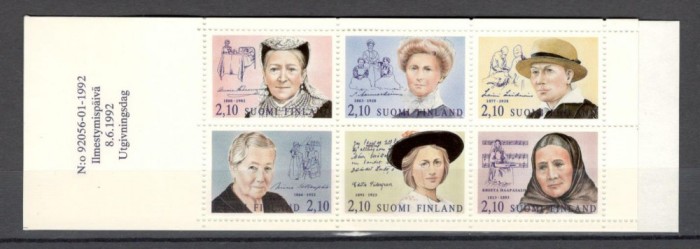 Finlanda.1992 Personalitati feminine carnet DF.134