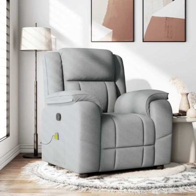 Gossi fotoliu de masaj rabatabil, gri deschis, textil foto