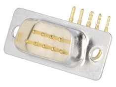 Conector D-Sub 9 pini soclu tată 90&deg; THT pentru PCB