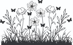 Sticker decorativ, Flori, Negru, 85 cm, 7189ST foto