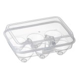 Cutie cu capac pentru depozitare oua,6 locuri,plastic,17x12x7 cm, Oem