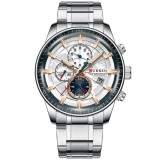 Cumpara ieftin Ceas Barbatesc Curren 8362-SR Cronograf Argintiu, Otel Inoxidabil, Quartz, Sport-Elegant, Cadran Alb-Auriu, Rezistent Apa