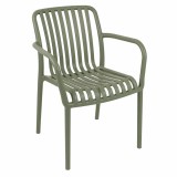 Cumpara ieftin Scaun de gradina stivuibil cu brate, pentru terasa si balcon, 54x58.5x80.5 cm, verde