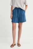 United Colors of Benetton pantaloni scurți din in uni, high waist, 4AGHD901T
