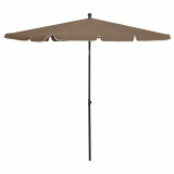 Umbrela de gradina cu stalp, gri taupe, 210x140 cm GartenMobel Dekor, vidaXL
