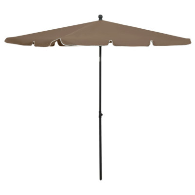 vidaXL Umbrelă de grădină cu st&amp;acirc;lp, gri taupe, 210x140 cm 315546 foto