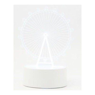 Lampa LED decorativa 3D eMazing, in forma de roata panoramica, inaltime 20 cm si lumina multicolora foto