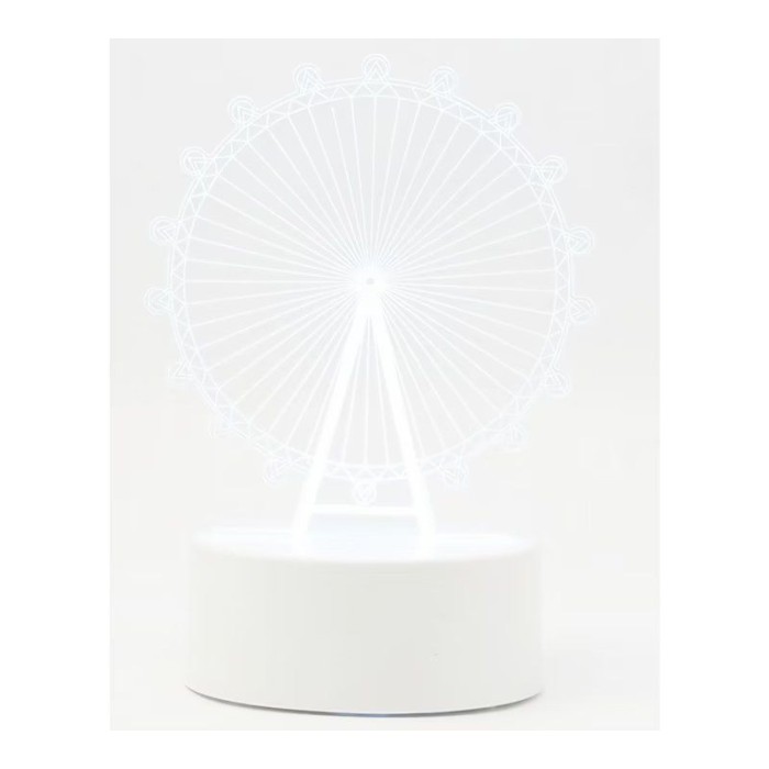Lampa LED decorativa 3D eMazing, in forma de roata panoramica, inaltime 20 cm si lumina multicolora