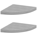 Cumpara ieftin Rafturi de colt de perete 2 buc. gri beton 35x35x3,8 cm MDF