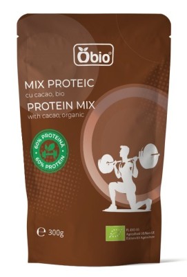 Mix proteic cu cacao bio 300g Obio foto