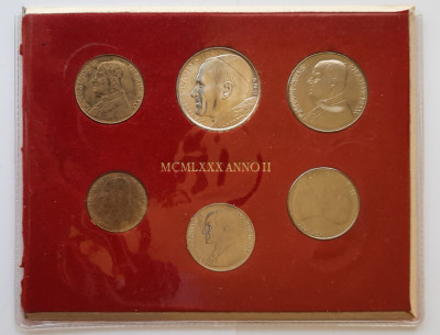Set monede Vatican - Ioan Paul II, anul 1980-2 - G 4000 foto