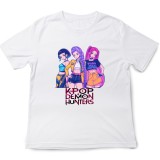 Tricou copii K Pop Demon Huntrix, 5-6 ani, alb, ediție specială