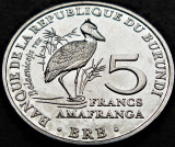 Moneda exotica 5 FRANCI AMAFARANGA - BURUNDI, anul 2014 *cod 5109 B = UNC