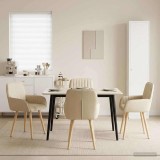 Cumpara ieftin Scaune de dining 4 buc. Tesatura Crem 56,5 x 50 x 87,5 cm
